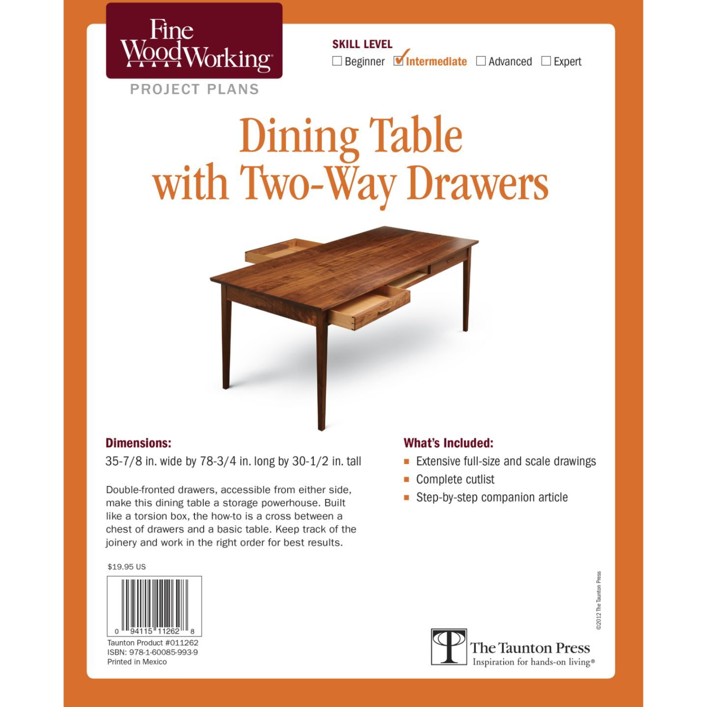 Dining Table with TwoWay Drawers Plan Taunton Press