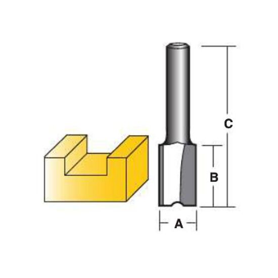 Carbi Tool T 1408 M Straight Router Bits - Solid Carbide Insert Two Flute 1/2" Shank