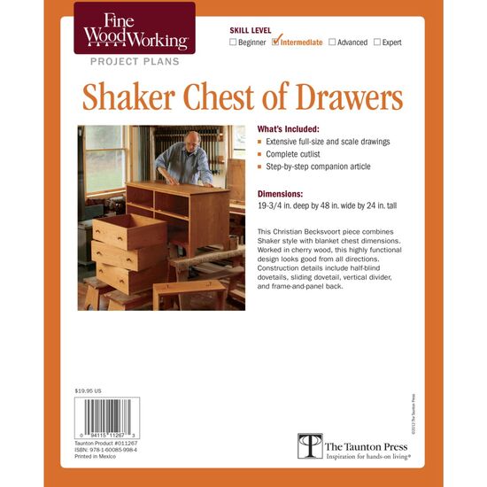 Shaker Chest of Drawers Plan Taunton Press