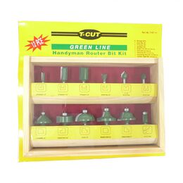 Carbi Tool T-KIT-12 12 Piece Handyman Router Bit Kit - 1/4" Shank