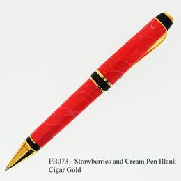 073 - Strawberries and Cream Pen Blank