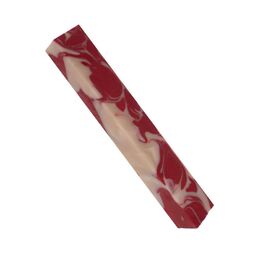 Red and White Poly Resin Pen Blank