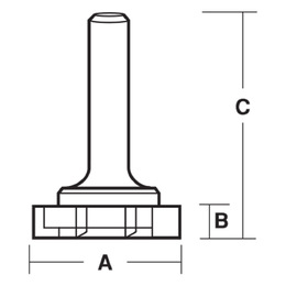Carbitool 6 Flute Surface Planer 1/2 Shank Carbide Tipped Router Bit 