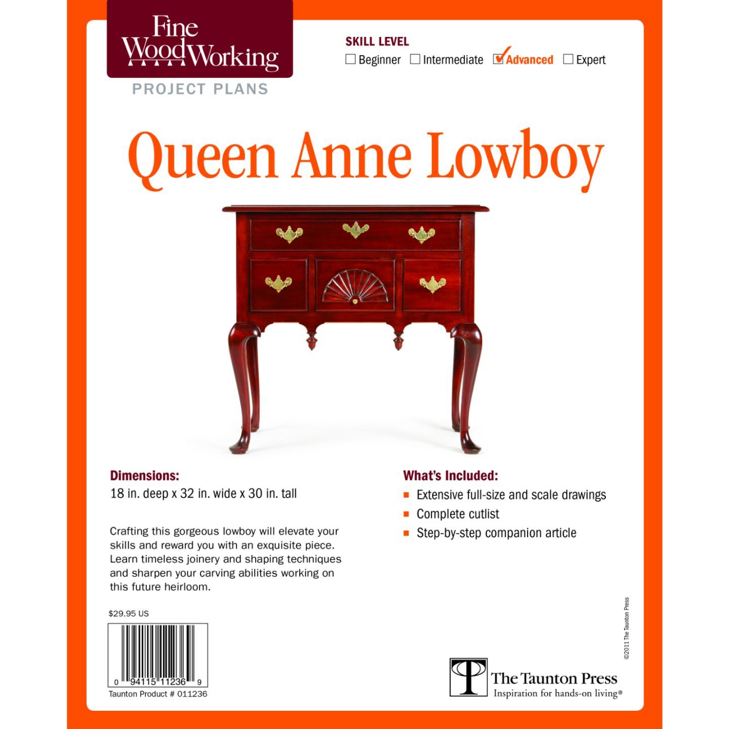 Queen Anne Lowboy Plan