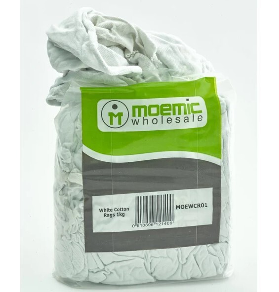 Moemic Premium White Cotton Rags 1kg
