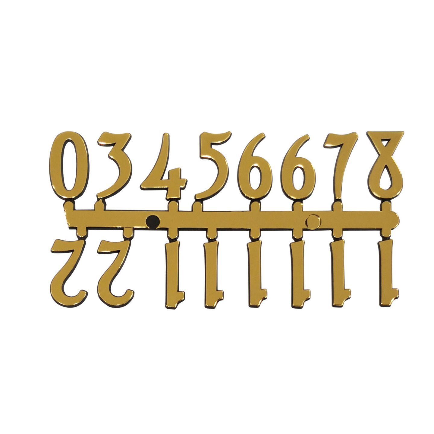 Mustair - A0146 Set of 12 Arabic Numbers 10mm (Gold)