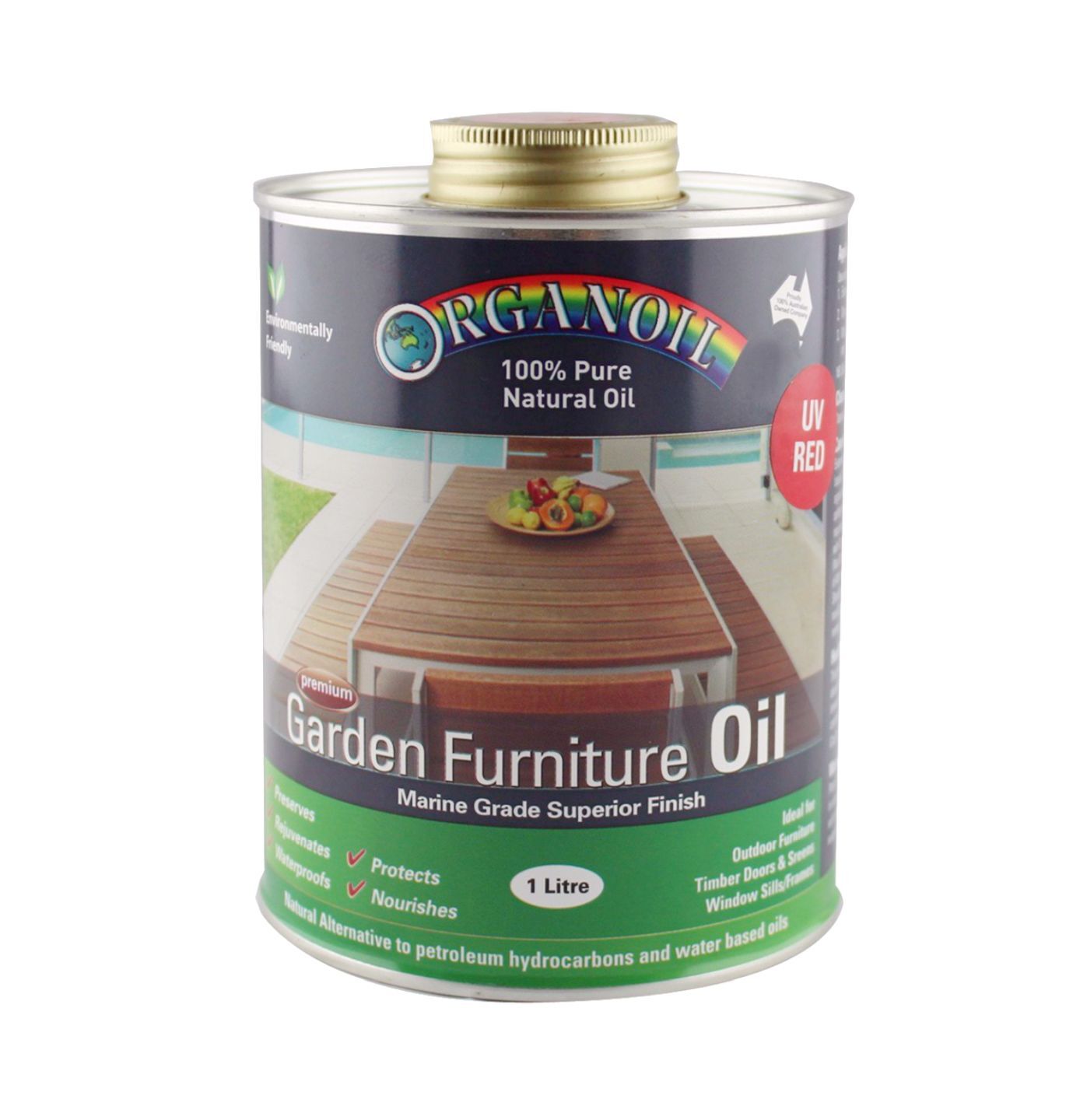 Organoil Garden Furniture Oil (Red) - 1 Litre
