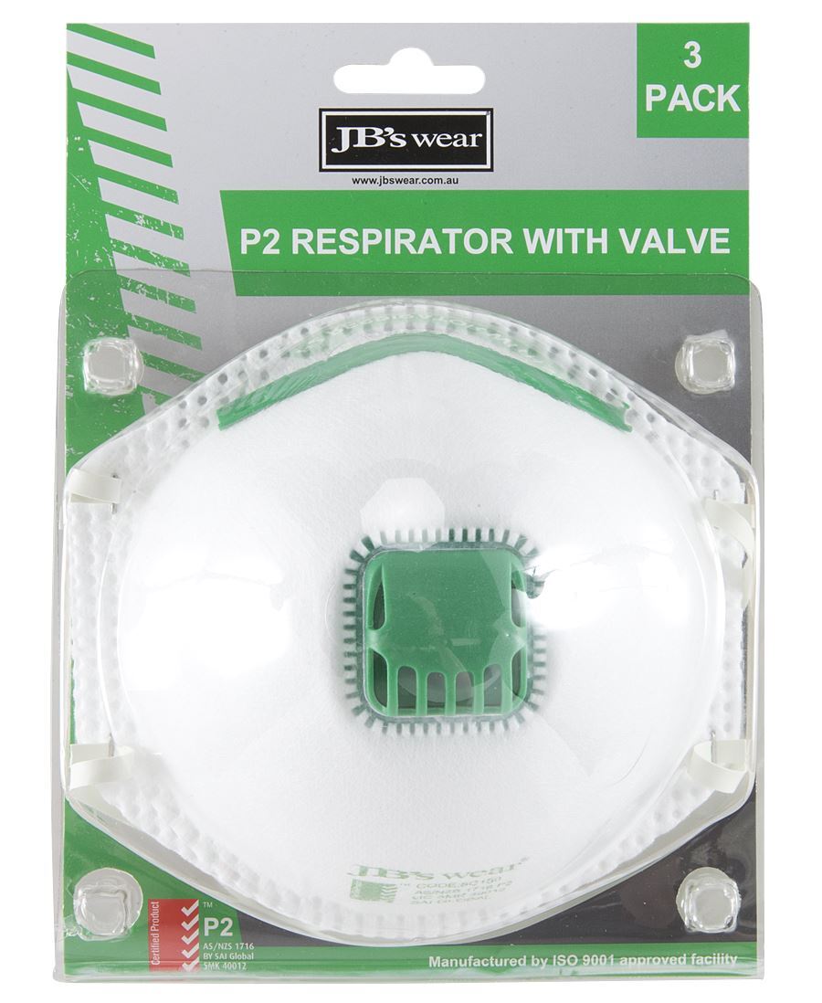 JB's Blister P2 Respirator with Valve (3 Pack)
