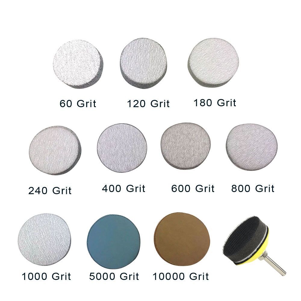 2" Assorted Grits Sanding Discs with Backing Pad & Foam Buffer Pad