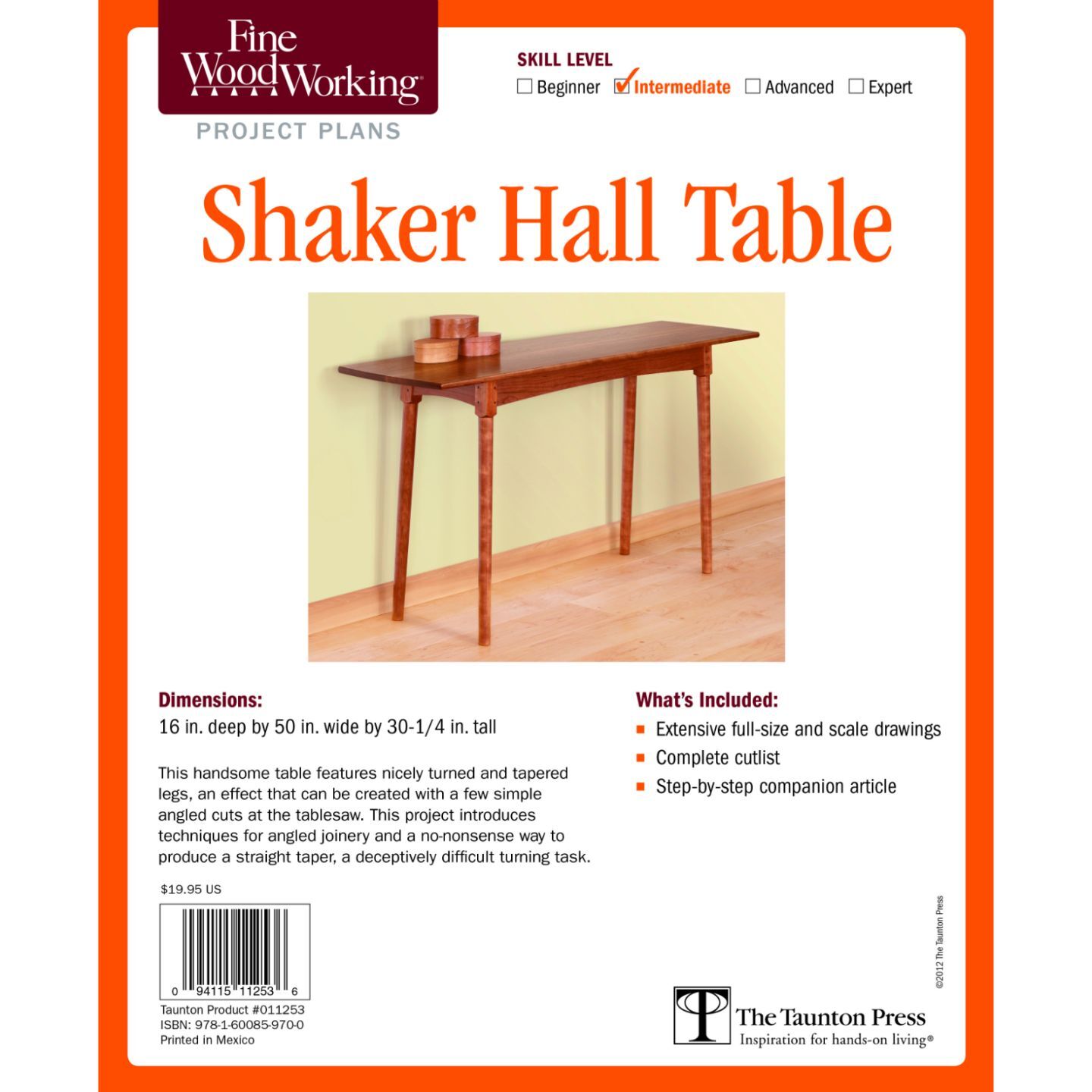 Shaker Hall Table Plan