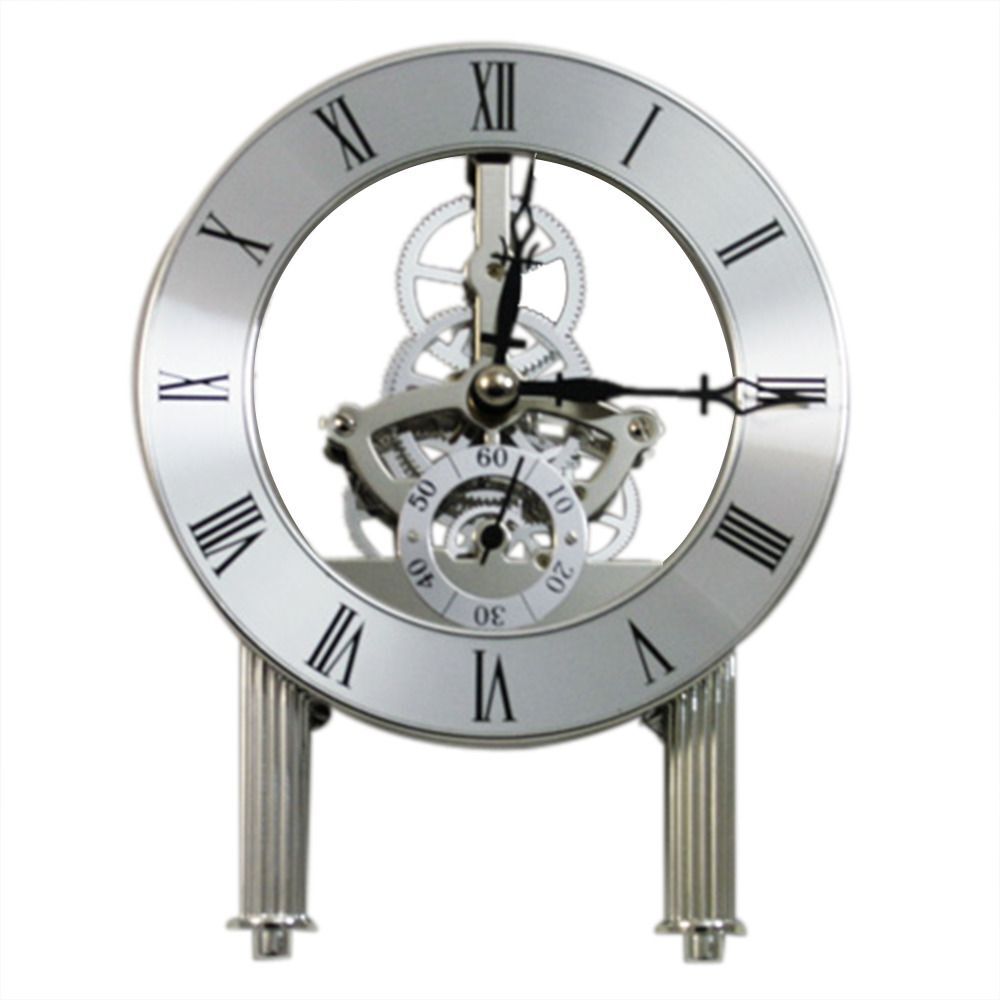 124mm Skeleton Clock - Chrome