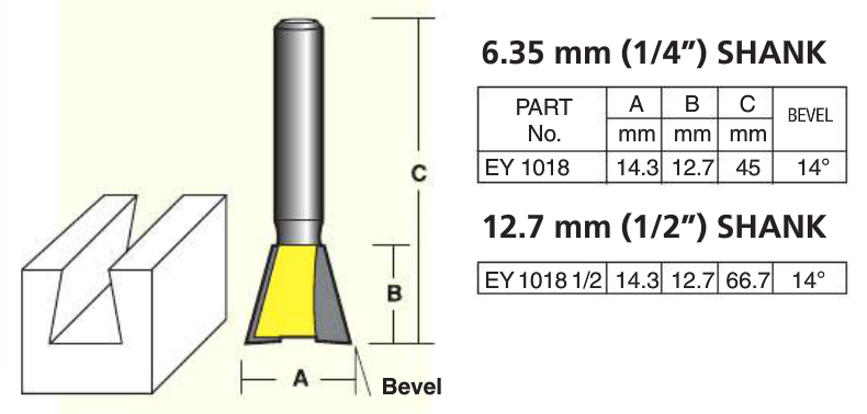 Carbi Tool Dovetail Router Bit