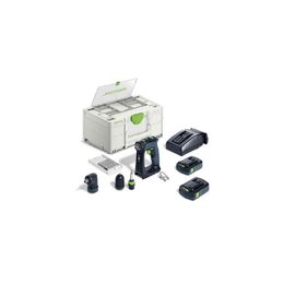 Festool CXS 18V Cordless Compact 2 Speed Drill 3.0Ah Bluetooth Set & Angle Attachment in Systainer (576884)