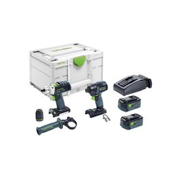 Festool TID/PDC 18V 2 Piece Impact Driver and 4 Speed Hammer Drill 5.2Ah (576491)
