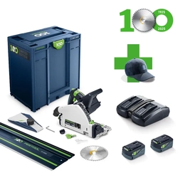 Festool TSC 55K 18V 160mm Cordless Plunge Saw 5.2Ah XL Set in Systainer with 1400mm Rail (577282)
