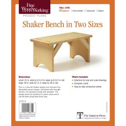 Shaker Bench in Two Sizes Plan