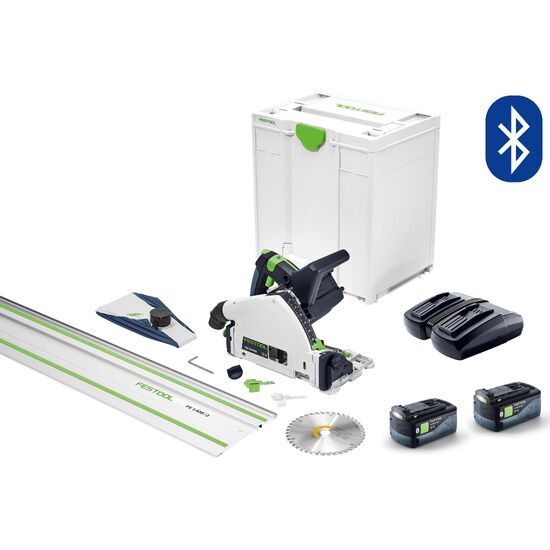 Festool TSC 55K 18V 160mm Cordless Plunge Saw 5.2Ah XL Set in Systainer with 1400mm Rail (577282)