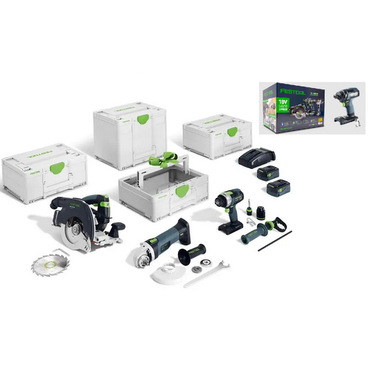Festool 18V 3 Piece 5.0Ah Li-ion Timber Combination Kit (578506)