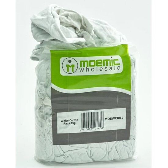 Moemic Premium White Cotton Rags 1kg
