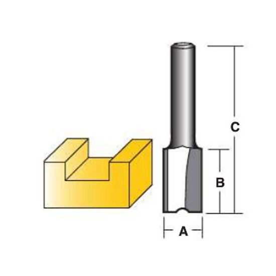 Carbi Tool TX 208 Straight Router Bits - Solid Carbide L Series - 6mm