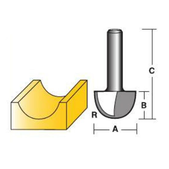 Carbitool Core Box Bit [Option: T416 1/4"]