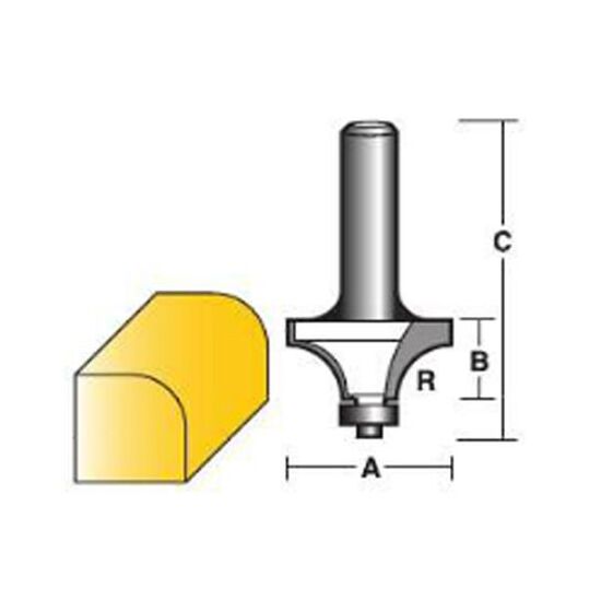 Carbi Tool Rounding Over Router Bits(Option:T512B 1/4")