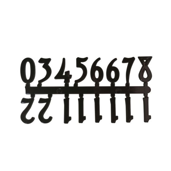 Mustair Set of 12 Arabic Numbers (Black) [Number Size: 10mm]