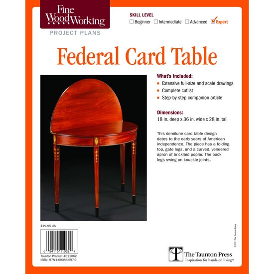Fine Woodworking's Federal Card Table Plan