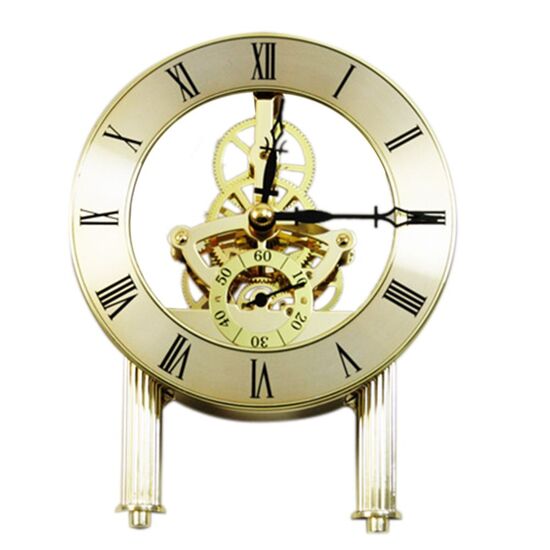 124mm Skeleton Clock - Gold