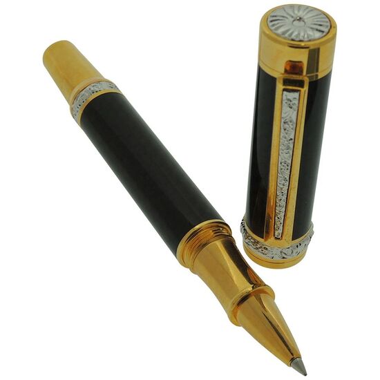 Roman Harvest Rollerball (Gold Titanium With Bright Chrome Accents)