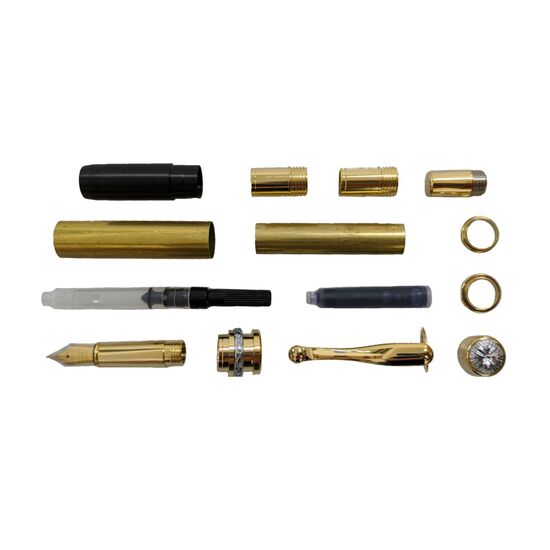 Triton Fountain Pen Kit - Upgrade Gold with Chrome