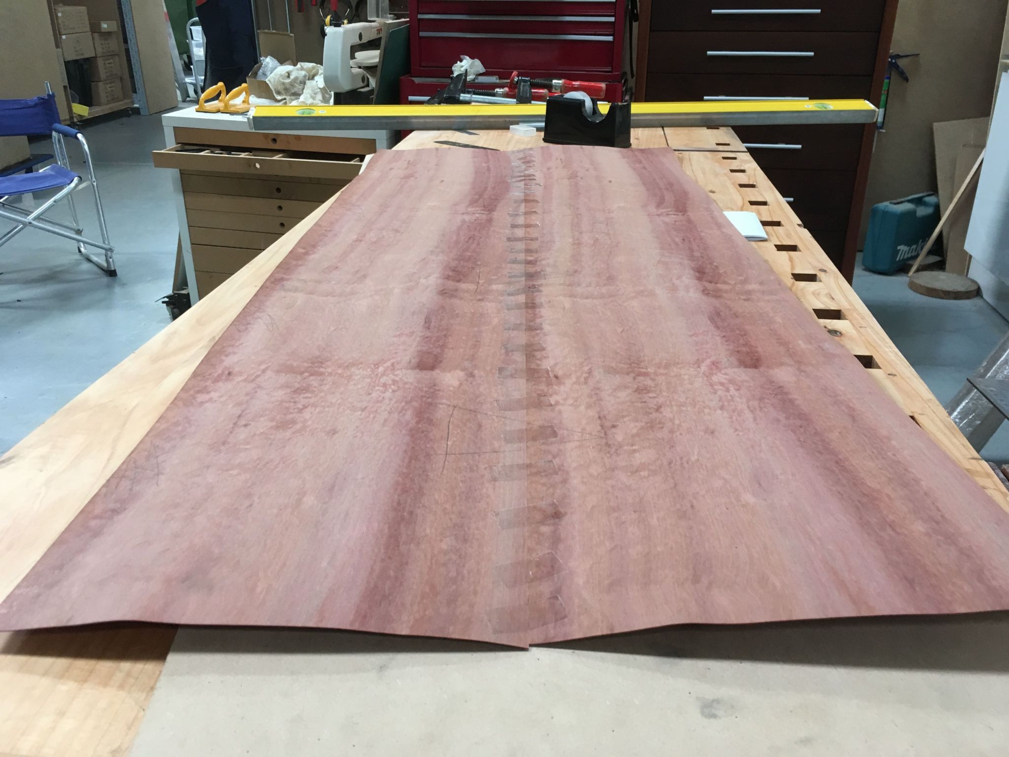 Veneering up the MDF door