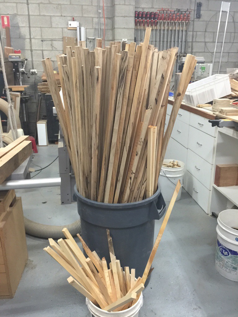 Spaulted sassafras pen blanks.