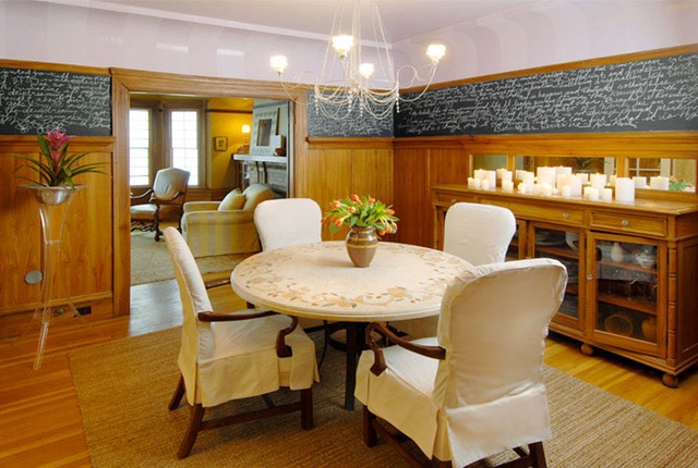 Timber and Chalk Board Dining Room